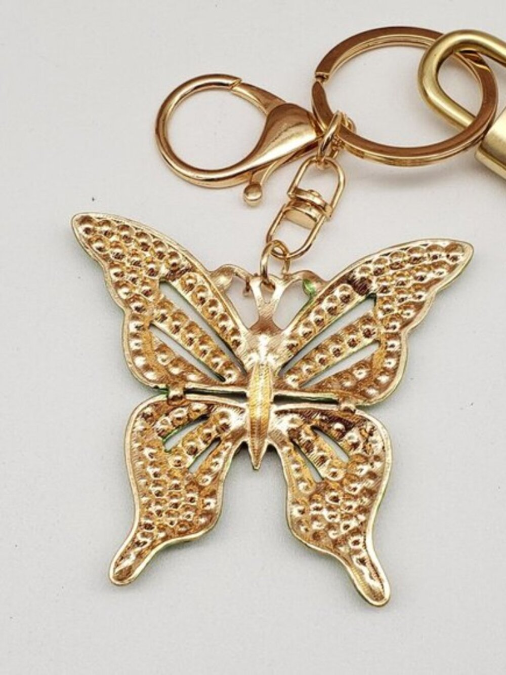 Authentic Louis Vuitton Gold Padlock & Key🔒 w/ Unbranded Butterfly Keychain - Picture 7 of 9